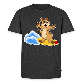 Été de surf sur planche de surf sur suricate - T-shirt Premium bio Homme - anthracite chiné - Devant - Nico (187cm)