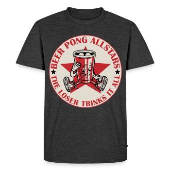 Beer Pong Allstars | Les couleurs peuvent être modifiées - T-shirt Premium bio Homme - anthracite chiné - Devant - Nico (187cm)
