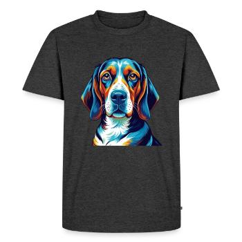 Treeing Walker Coonhound Dog Breed Cartoon Kawaii - Men's Premium Organic T-Shirt - heather anthracite - Front - Nico (187cm)