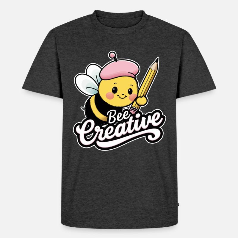 creative bee bee be creative - Men's Premium Organic T-Shirt - heather anthracite