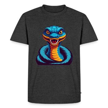 Anaconda Colorful Kawaii Cartoon Character Clipart - Men's Premium Organic T-Shirt - heather anthracite - Front - Nico (187cm)