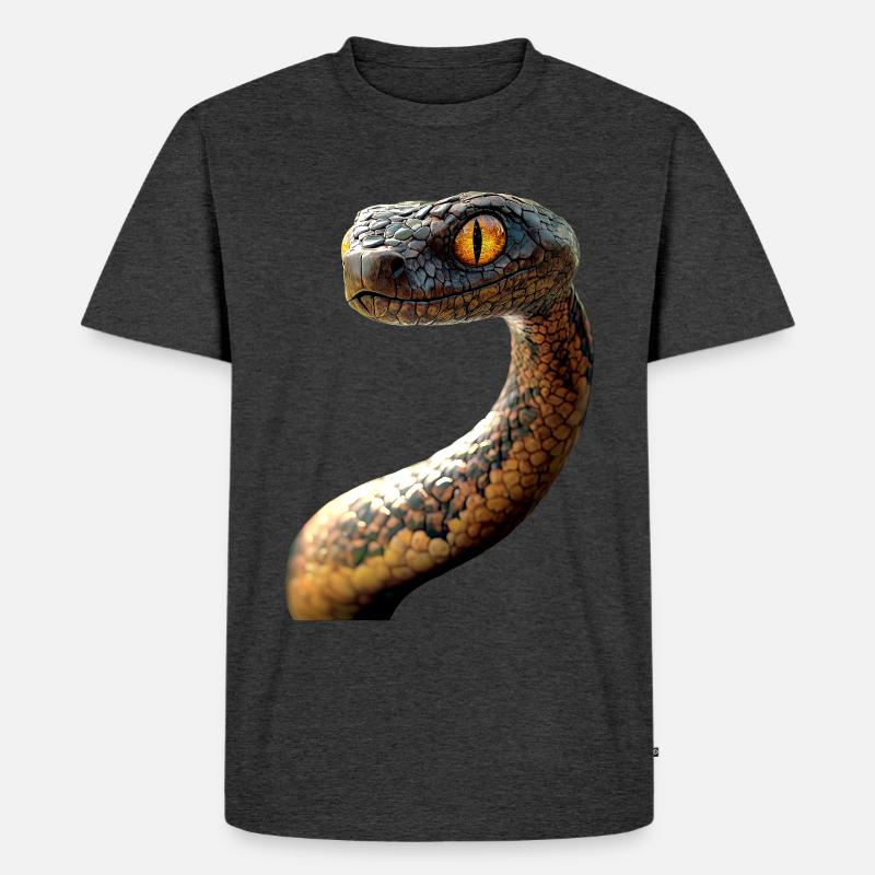 Schlange Python Kobra Mamba Klapperschlange Snake - Männer Premium Bio T-Shirt - Anthrazit meliert