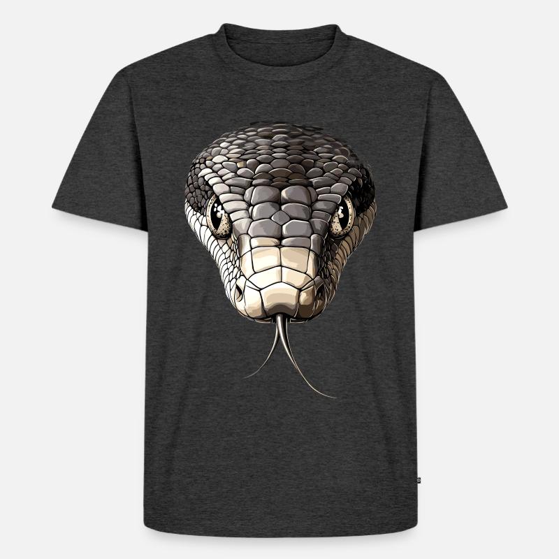 Schlange Python Kobra Mamba Klapperschlange Snake - Männer Premium Bio T-Shirt - Anthrazit meliert