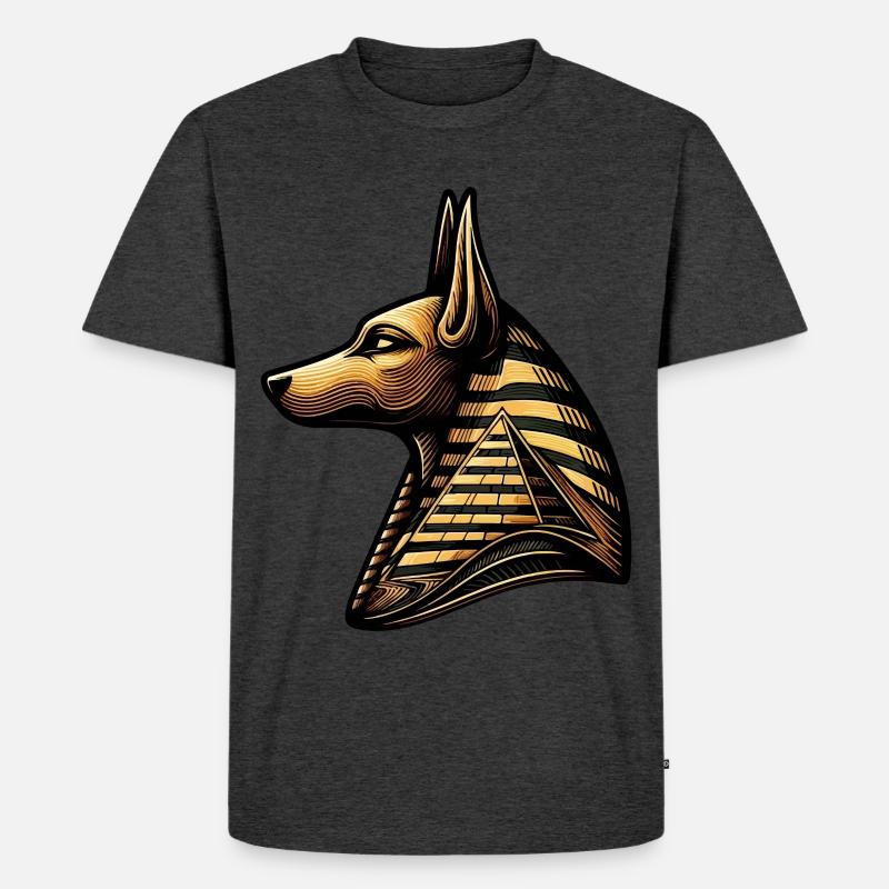 Anubis | Wächter der Gräber Ägypten - Männer Premium Bio T-Shirt - Anthrazit meliert