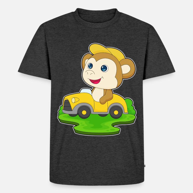 Affe Auto - Männer Premium Bio T-Shirt - Anthrazit meliert