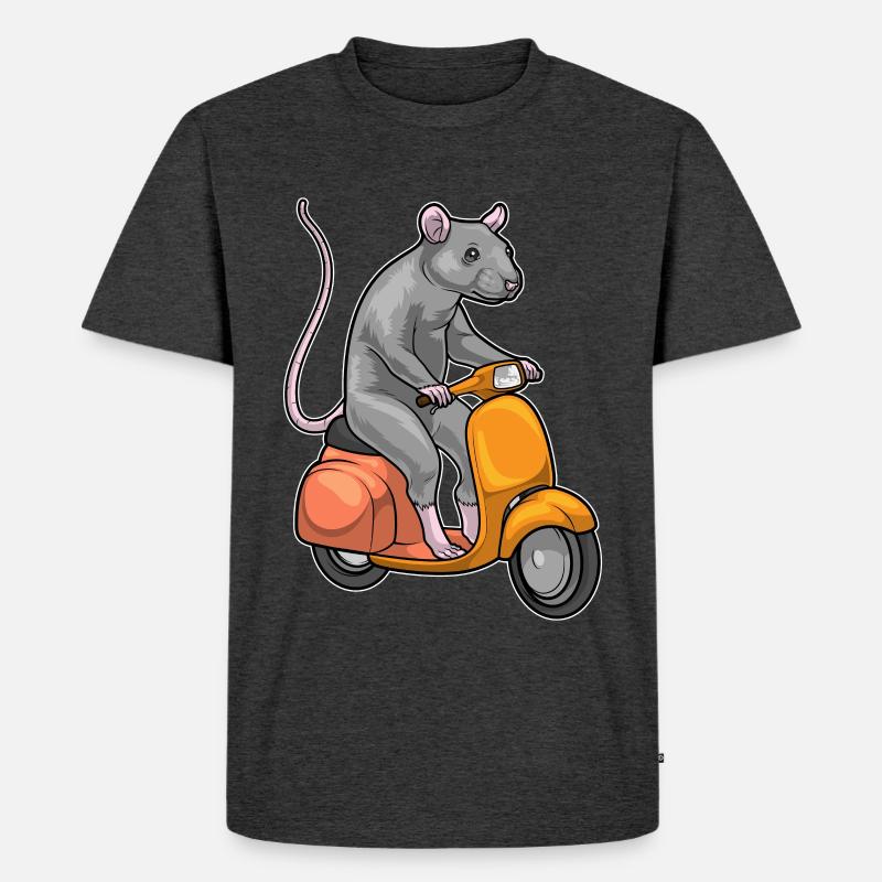 Ratte Motorroller - Männer Premium Bio T-Shirt - Anthrazit meliert