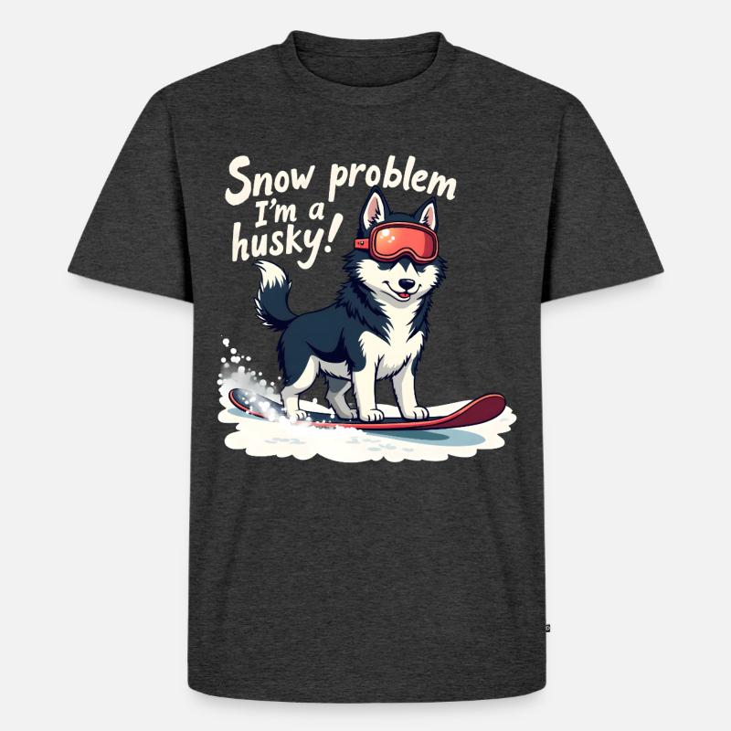 Kein Problem, ich bin ein Husky! - Männer Premium Bio T-Shirt - Anthrazit meliert