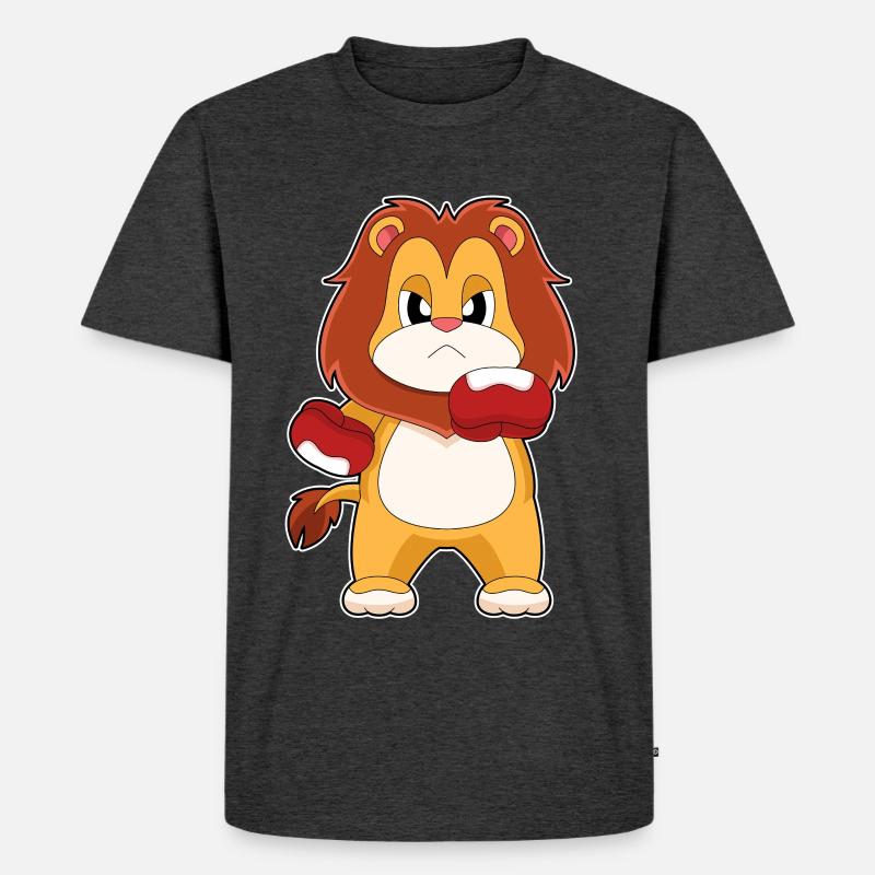 Löwe Boxer Boxhandschuhe Boxen - Männer Premium Bio T-Shirt - Anthrazit meliert