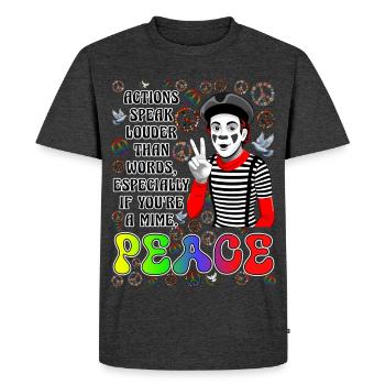 La paix est la chose la plus importante - T-shirt Premium bio Homme - anthracite chiné - Devant - Nico (187cm)