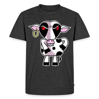 Angry cow - Men's Premium Organic T-Shirt - heather anthracite - Front - Nico (187cm)