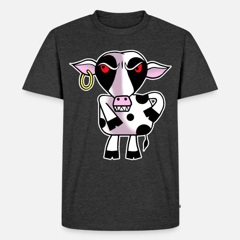 Wütende Kuh - Männer Premium Bio T-Shirt - Anthrazit meliert