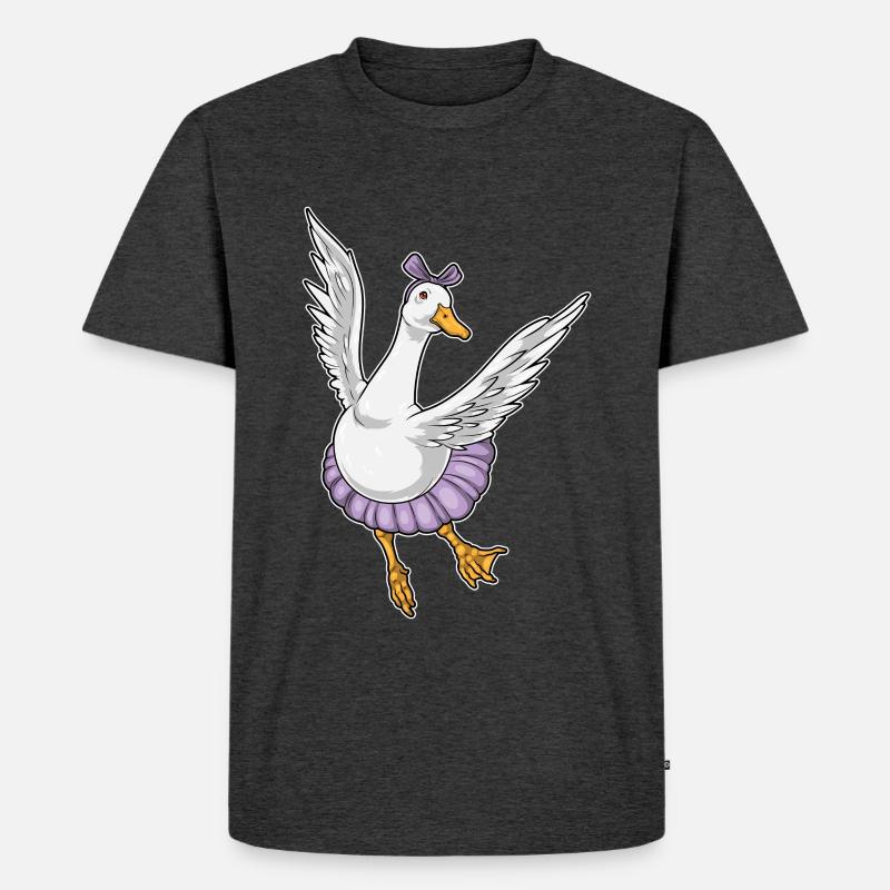 Duck Ballerina Ballet Dance - Men's Premium Organic T-Shirt - heather anthracite