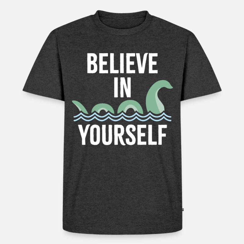an sich selbst glauben - Männer Premium Bio T-Shirt - Anthrazit meliert