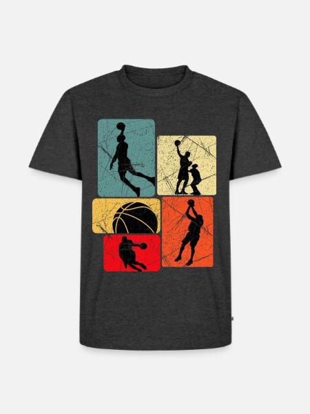 Basketball Basketballer - Männer Premium Bio T-Shirt - Anthrazit meliert