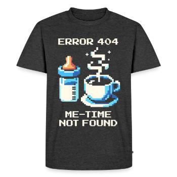 Error 404: Me-Time is missing | Mom, Coffee, Everyday Life - Men's Premium Organic T-Shirt - heather anthracite - Front - Nico (187cm)