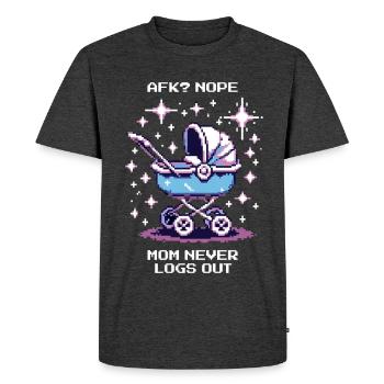AFK? Mom never logs out | Gamer Mom, Parents - Men's Premium Organic T-Shirt - heather anthracite - Front - Nico (187cm)