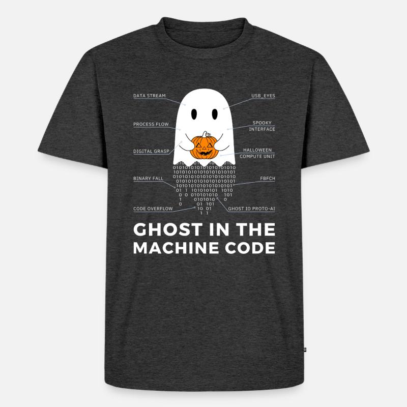 Funny Coder, Programmer Halloween T-Shirt - Men's Premium Organic T-Shirt - heather anthracite