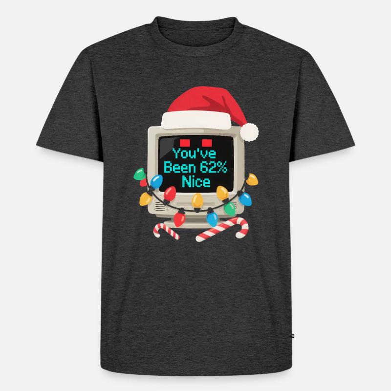 Computer Weihnachten KI Sarkastisch Tech Geschenk - Männer Premium Bio T-Shirt - Anthrazit meliert