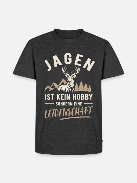 Jagen | Kein Hobby sondern Leidenschaft - Männer Premium Bio T-Shirt - Anthrazit meliert