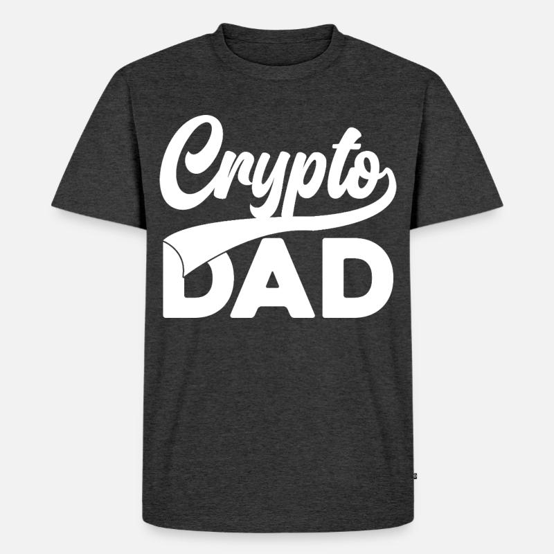 Crypto Dad Script Logo - T-shirt Premium bio Homme - anthracite chiné