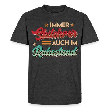 Pension TOUJOURS SKIEUR À LA RETRAITE - T-shirt Premium bio Homme - anthracite chiné - Devant - Nico (187cm)