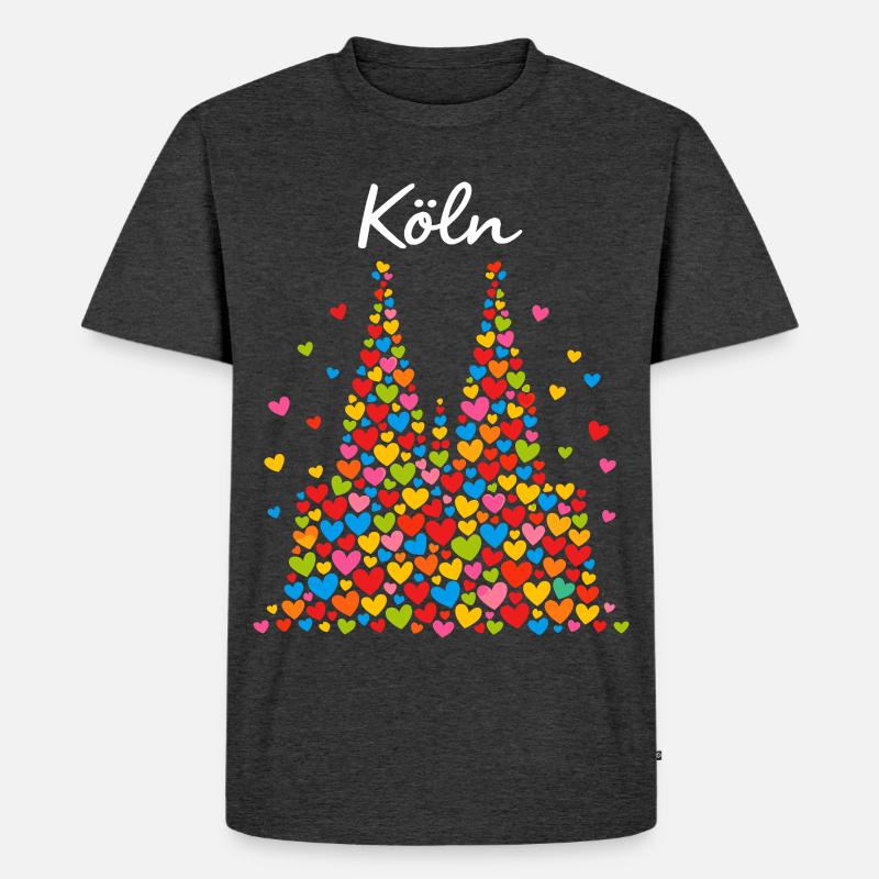 Köln Karneval Alaaf Konfetti Geschenk - Männer Premium Bio T-Shirt - Anthrazit meliert