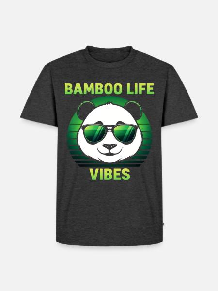Cooler Panda mit Sonnenbrille - Männer Premium Bio T-Shirt - Anthrazit meliert