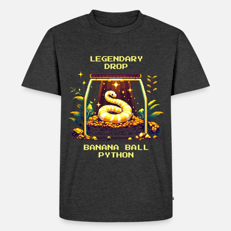 Legendärer Fund: Banana Königspython | Python - Männer Premium Bio T-Shirt - Anthrazit meliert