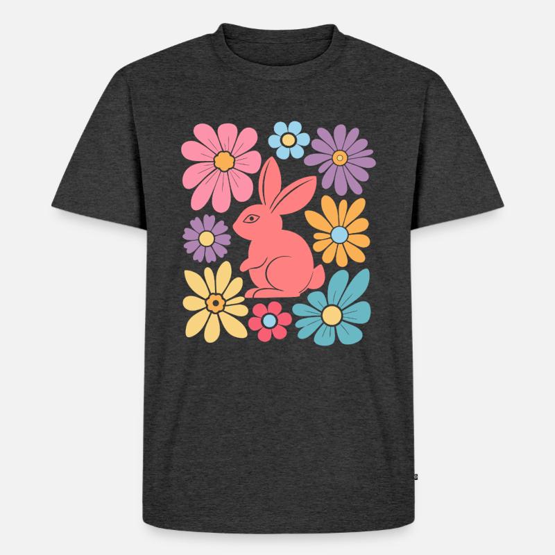 Happy Easter Bunny Boho - Männer Premium Bio T-Shirt - Anthrazit meliert