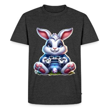Easter Bunny Gaming Gamer - Men's Premium Organic T-Shirt - heather anthracite - Front - Nico (187cm)