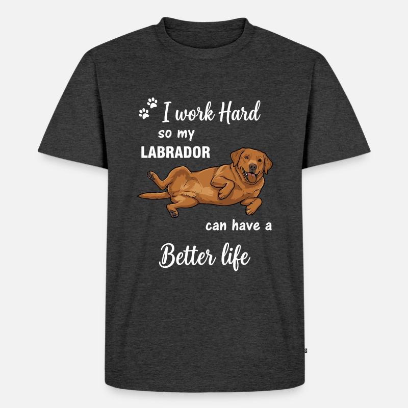 Echte Labrador Liebe Hundebesitzer Statement - Männer Premium Bio T-Shirt - Anthrazit meliert