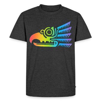 Multicolor tribal bird head - Men's Premium Organic T-Shirt - heather anthracite - Front - Nico (187cm)