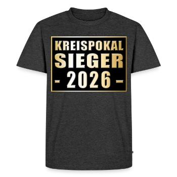 Vainqueur de la Coupe de district 2026 - T-shirt Premium bio Homme - anthracite chiné - Devant - Nico (187cm)