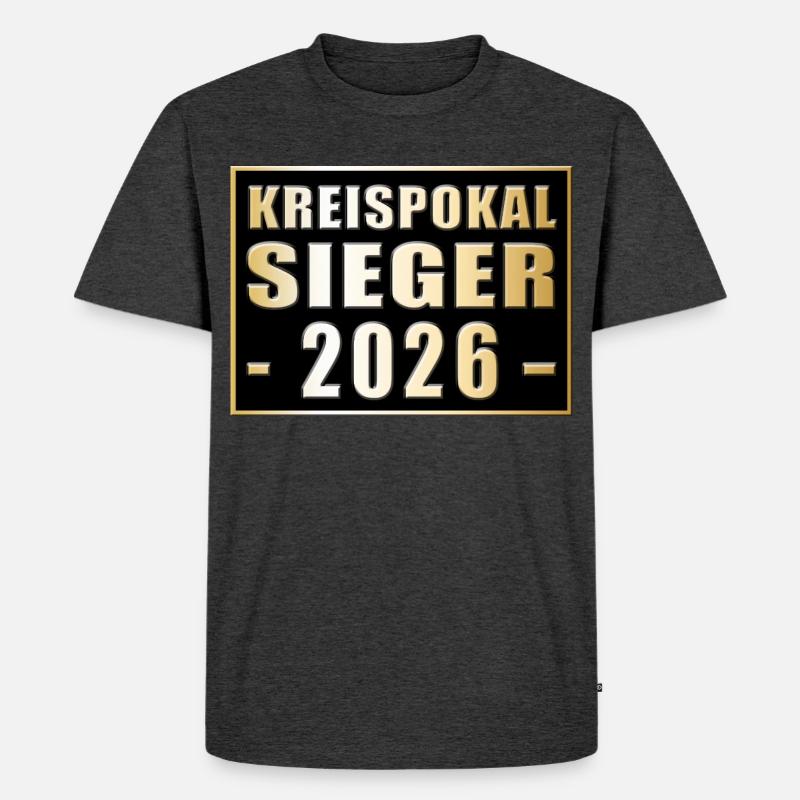 Kreispokalsieger 2026 - Männer Premium Bio T-Shirt - Anthrazit meliert