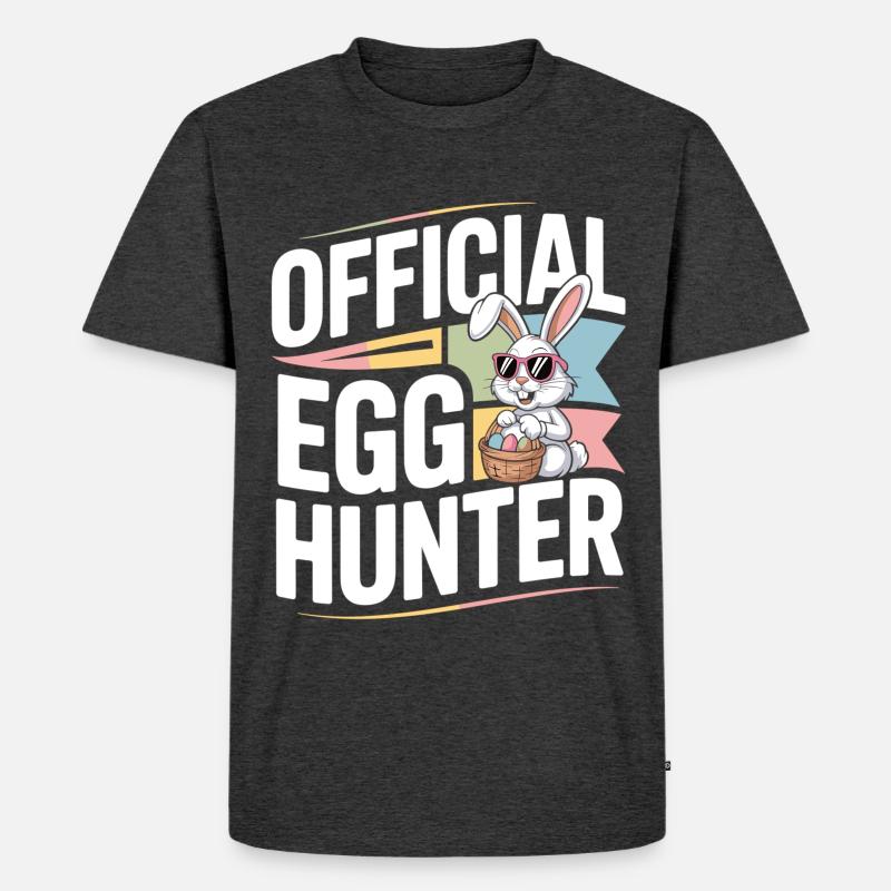 Official Egg Hunter Easter Bunny Easter Humor - Men's Premium Organic T-Shirt - heather anthracite