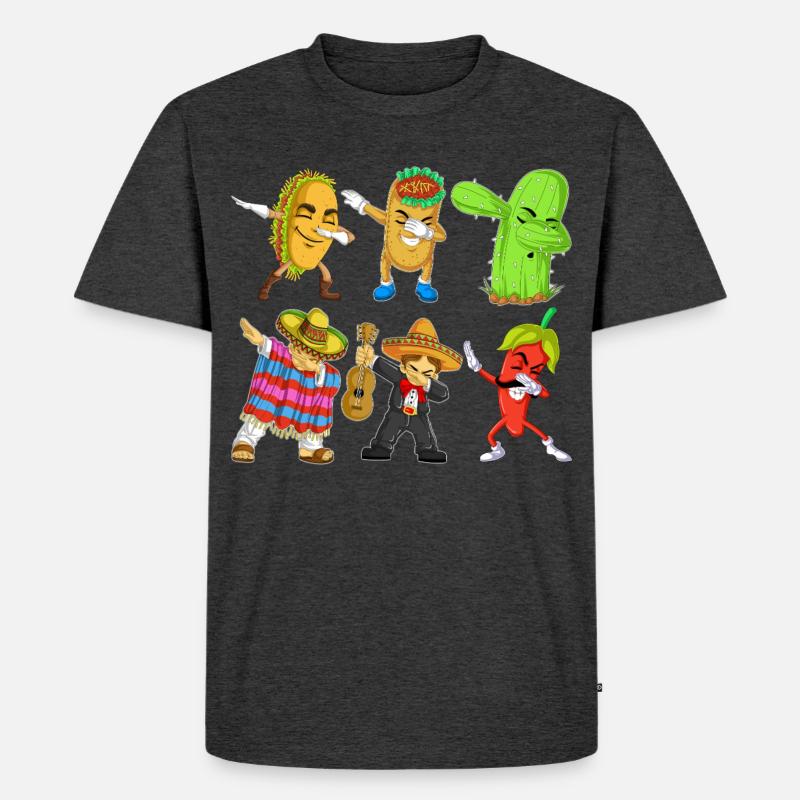 Cinco de Mayo Dab-Hemd - Männer Premium Bio T-Shirt - Anthrazit meliert