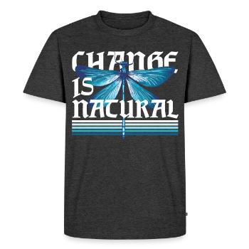 Dragonfly Dragonflies Change Is Natural - Men's Premium Organic T-Shirt - heather anthracite - Front - Nico (187cm)