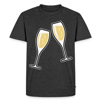 2 Sektgläser (Sekt / Oval / Zu / 3C) - T-shirt Premium bio Homme - anthracite chiné - Devant - Nico (187cm)