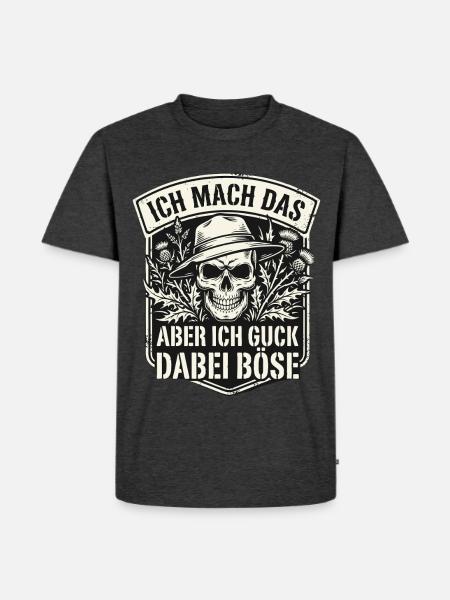 Totenkopf Böser Blick - Männer Premium Bio T-Shirt - Anthrazit meliert