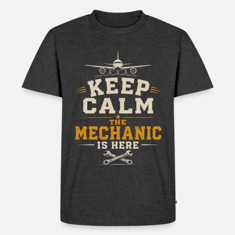 Flugzeugtechnik Luftfahrt Ingenieur Beruf - Männer Premium Bio T-Shirt - Anthrazit meliert
