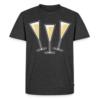 3 Sektgläser (Sekt / Trichter / Zu / 3C) - T-shirt Premium bio Homme - anthracite chiné - Devant - Nico (187cm)