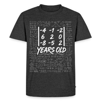 24th Anniv. Determinant Matrix Math Geek Funny - Men's Premium Organic T-Shirt - heather anthracite - Front - Nico (187cm)