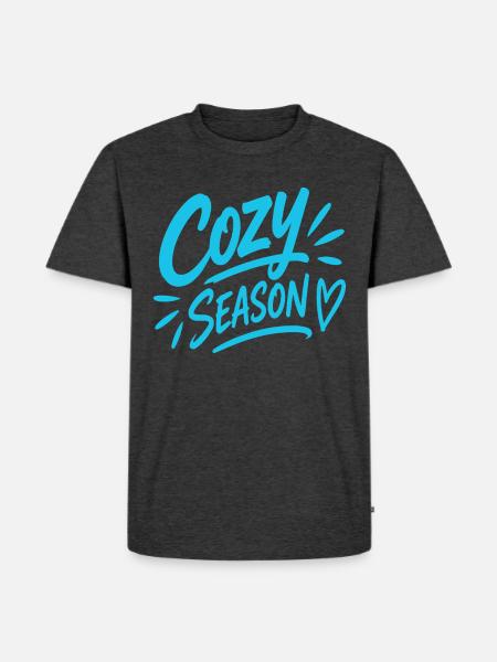 COZY SEASON - Männer Premium Bio T-Shirt - Anthrazit meliert