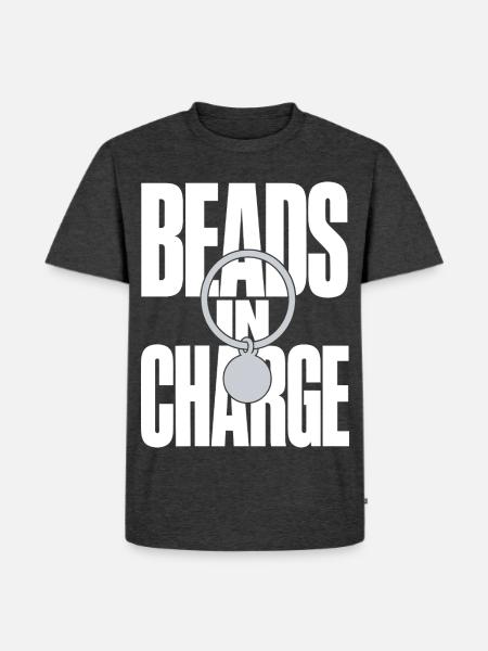 Beads on Charge – Perlen Schlüsselring - Männer Premium Bio T-Shirt - Anthrazit meliert