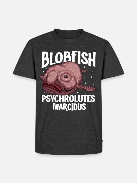 Tiefsee Monster - Blobfisch - Männer Premium Bio T-Shirt - Anthrazit meliert