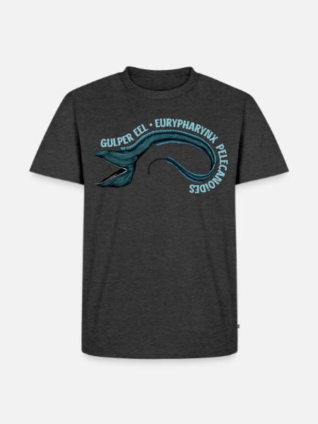 Tiefsee Monster - Pelikanaal - Männer Premium Bio T-Shirt - Anthrazit meliert