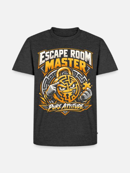 Escape Room Master - Pure Attitude - Männer Premium Bio T-Shirt - Anthrazit meliert