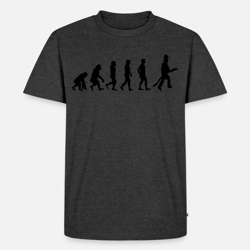 Feuerwehr Evolution - Männer Premium Bio T-Shirt - Anthrazit meliert