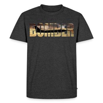Blouson aviateur Tu-95 - T-shirt Premium bio Homme - anthracite chiné - Devant - Nico (187cm)