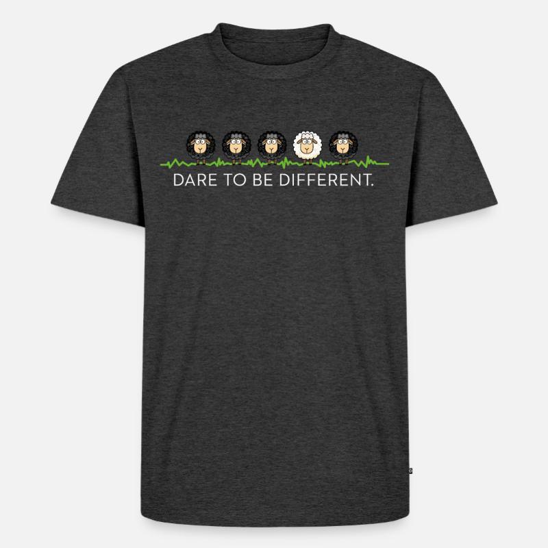 Be Different – Schwarzes Schaf - Männer Premium Bio T-Shirt - Anthrazit meliert
